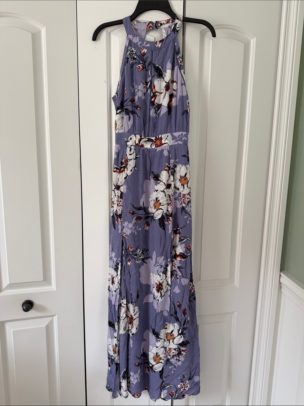 Altar'd State Lavender Floral Halter Maxi Dress